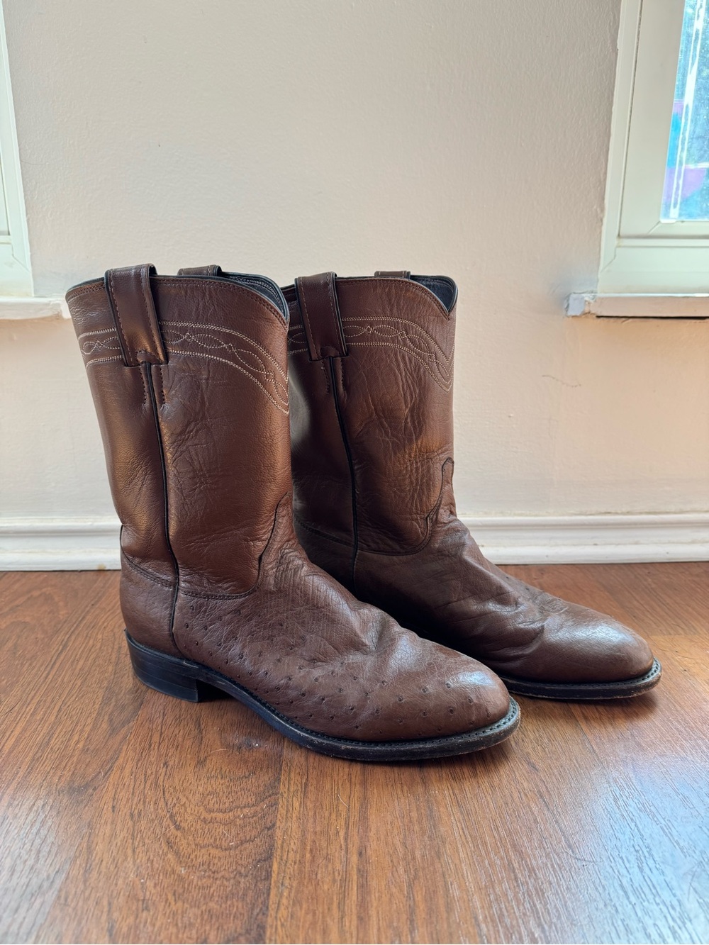 Men's Brown Leather Justin Western Boots
